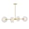 Designers Fountain Sky Fall 60 Watt 4-Light Brushed Gold Contemporary Island Light with Etched Fluted Glass Shades D311C-IS-BG - alternate 3